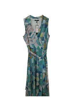 Paz Torras abstract dress, sharkbite hem, 14